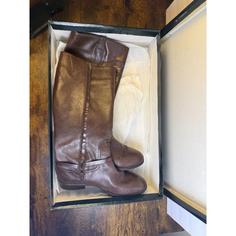 Lauren Ralph Lauren Marla Dark Brown Leather Riding Boots Size 10B